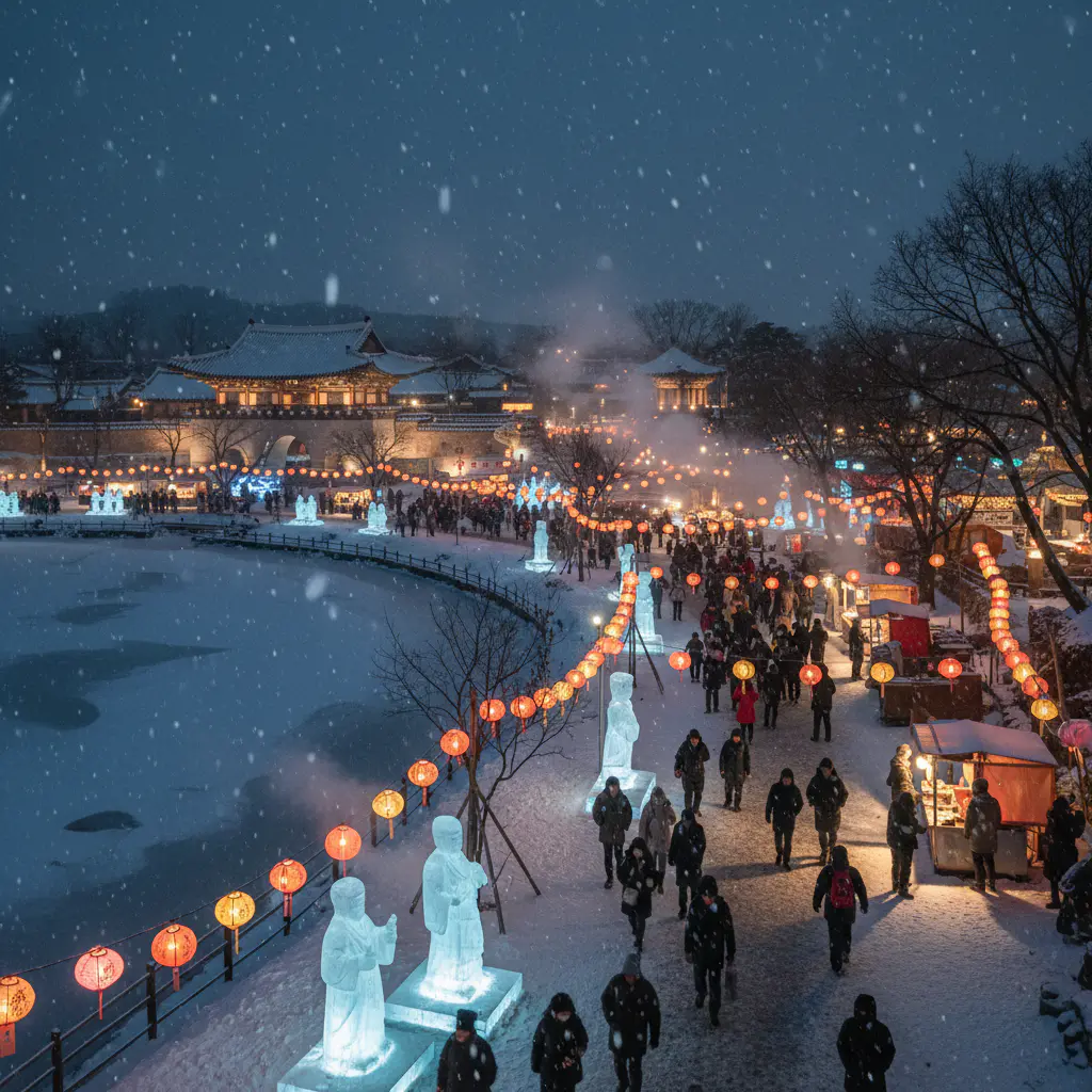 Atmospheric winter festival background